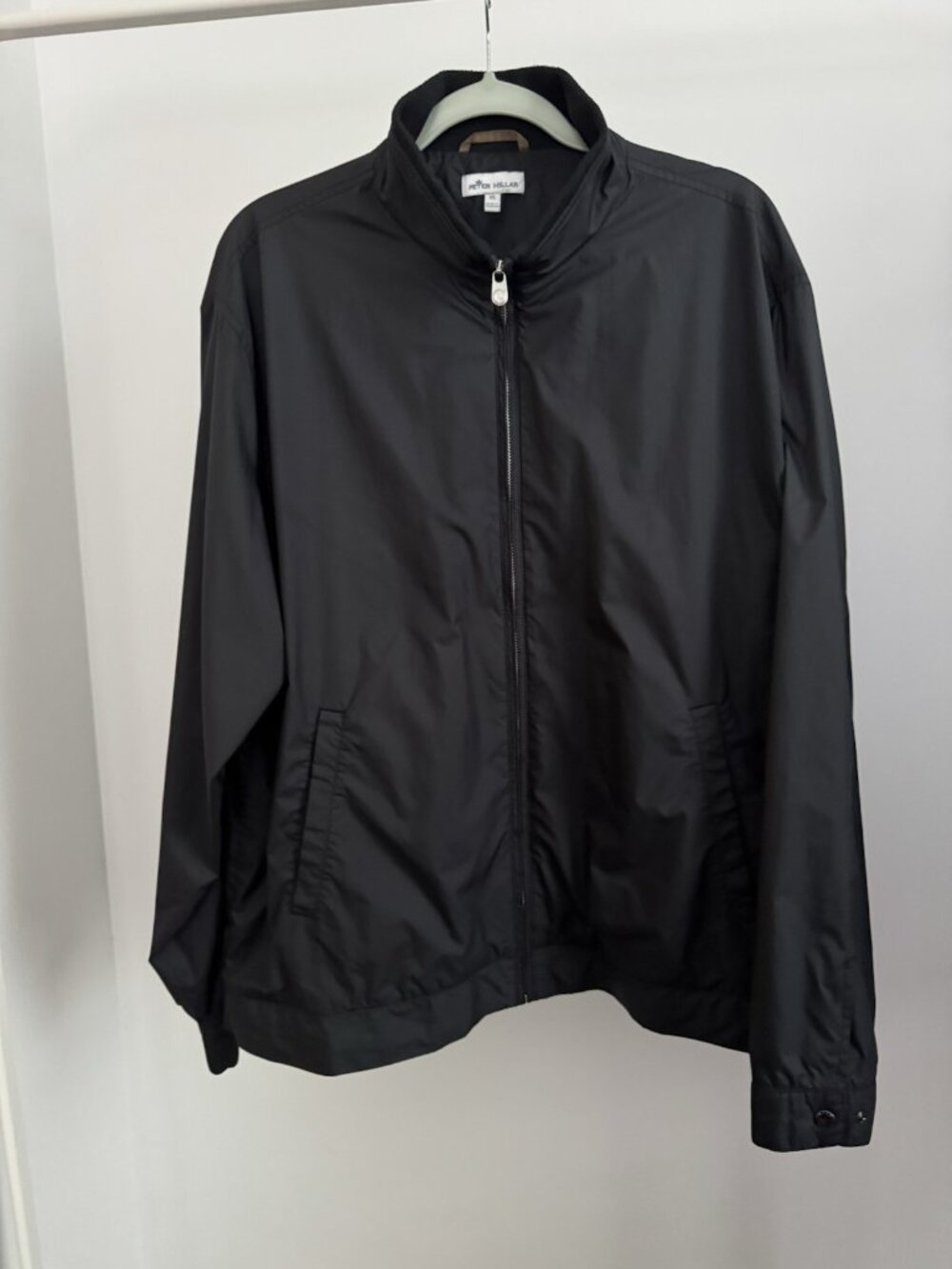 Peter Millar Full Zip Jacket Men's XL Black Lightweight Golf Outerwear